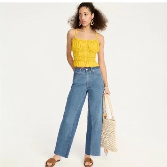 J. Crew Slim Wide-Leg Jean in Medium Indigo Patchwork Wash - Picture 1 of 11